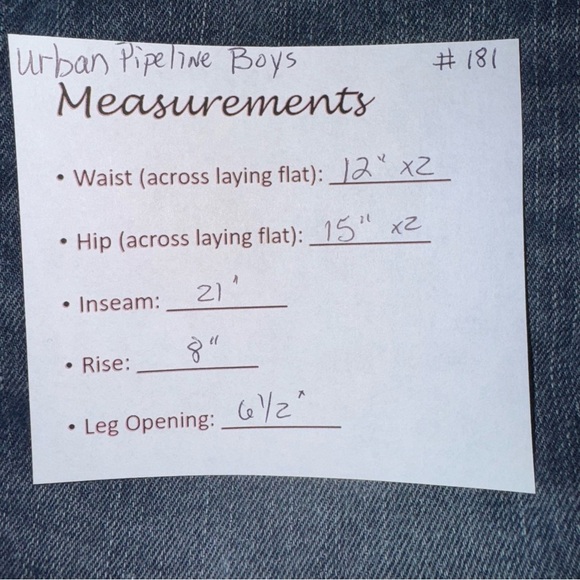 Urban Pipeline Boys 8R Denim Jeans with Embroidered Pocket Adjustable Waist - Picture 6 of 6